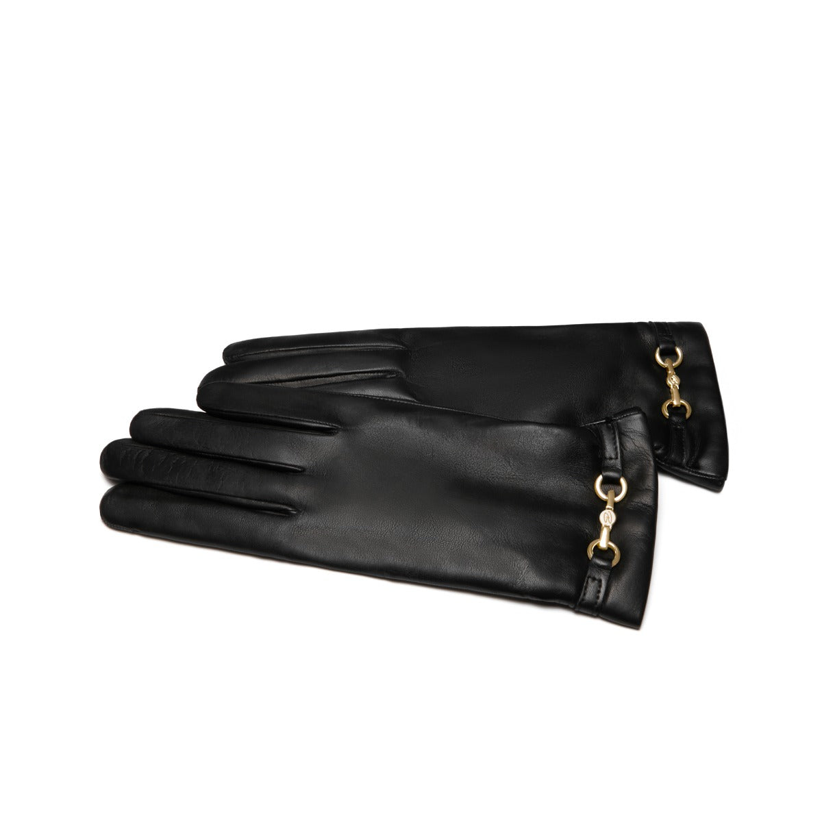 Isabel Bernard Honoré Marcelia black goatskin leather gloves IB67001-301-6.5