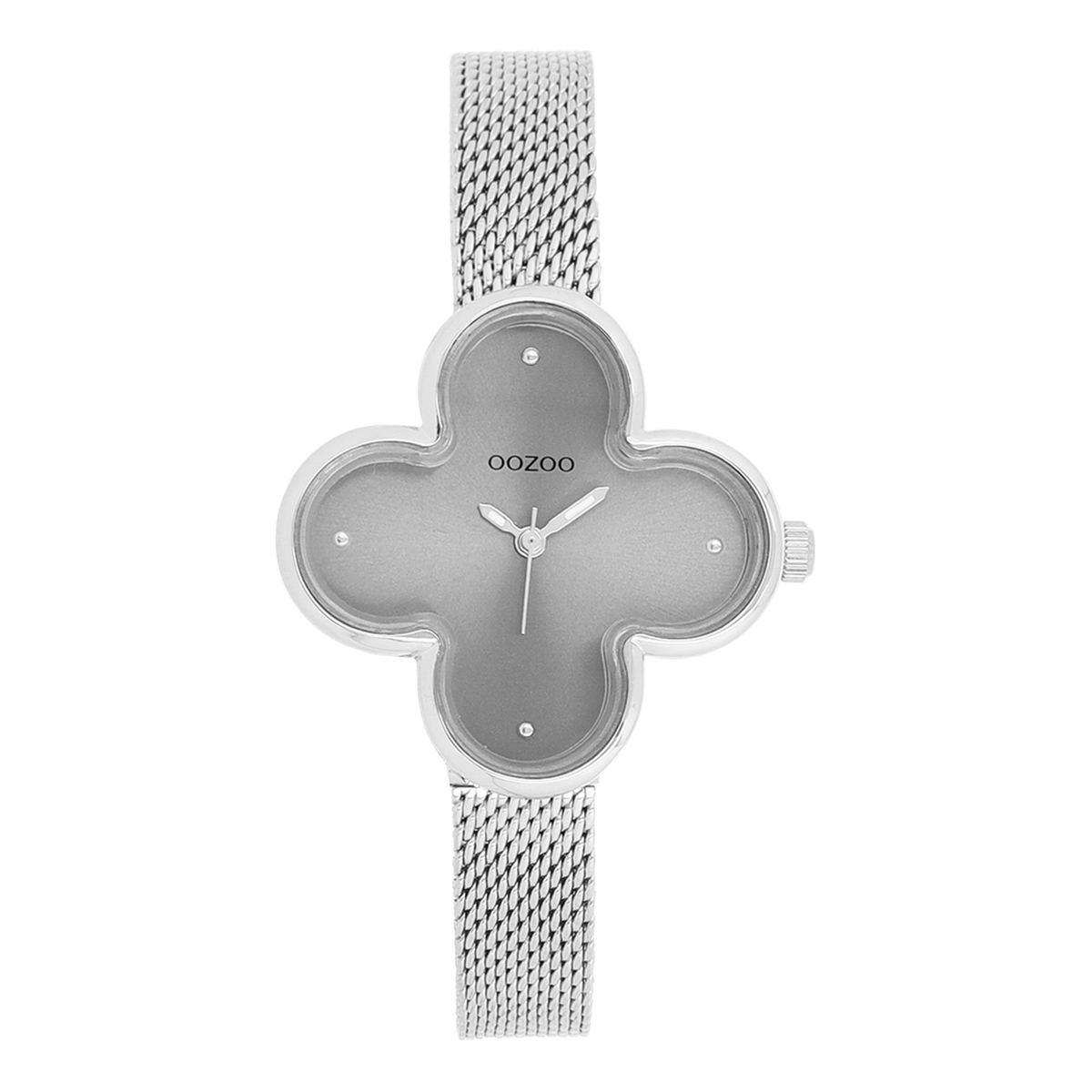 OOZOO Timepieces Silver and Grey Clover Women's Watch C11526