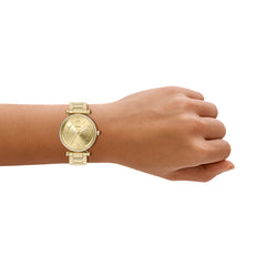 Fossil Carlie Round Gold Dial Watch ES5465