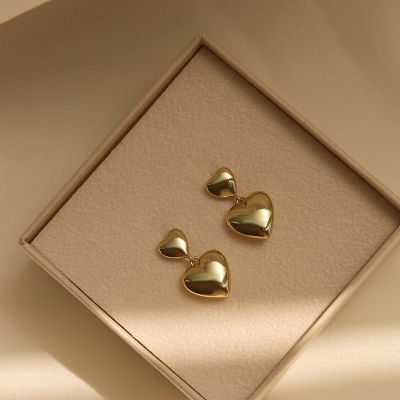 Karma 925 Sterling Silver Tirsa Duo Hearts Earrings X207GP-zoom-