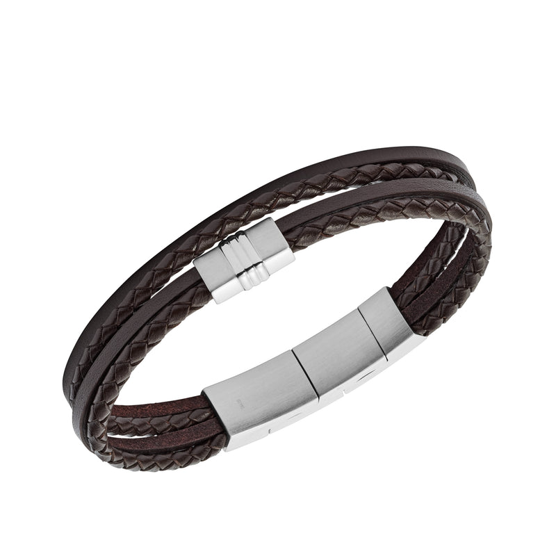 Fossil Brown Vintage Bracelet JF02934040 (Length: 17.50 - 19.00 cm)-zoom-