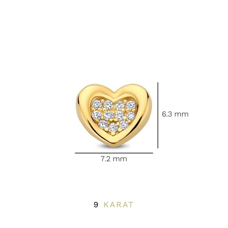 Beloro Jewels Regalo d'Amore 9 karaat gouden oorbellen set met hart BO90051-zoom-