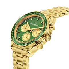Mats Meier Arosa Racing Chronograph Men'sWatch Gold-coloured and Green MM50017