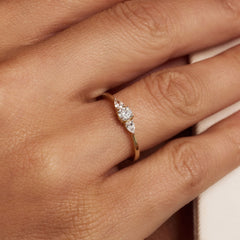 Isabel Bernard De la Paix Nancy 14 karat gold ring with diamond 0.32 carat IBD330041-60