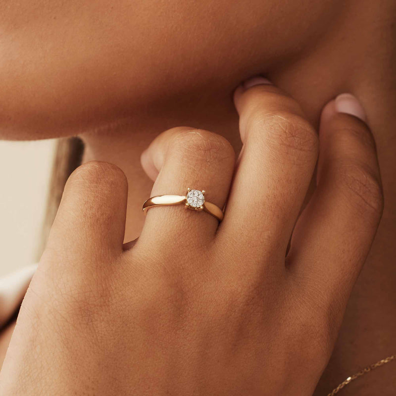 Isabel Bernard De la Paix Hanaé 14 karaat gouden ring | diamant 0.08 ct | IBD330007-50-zoom-