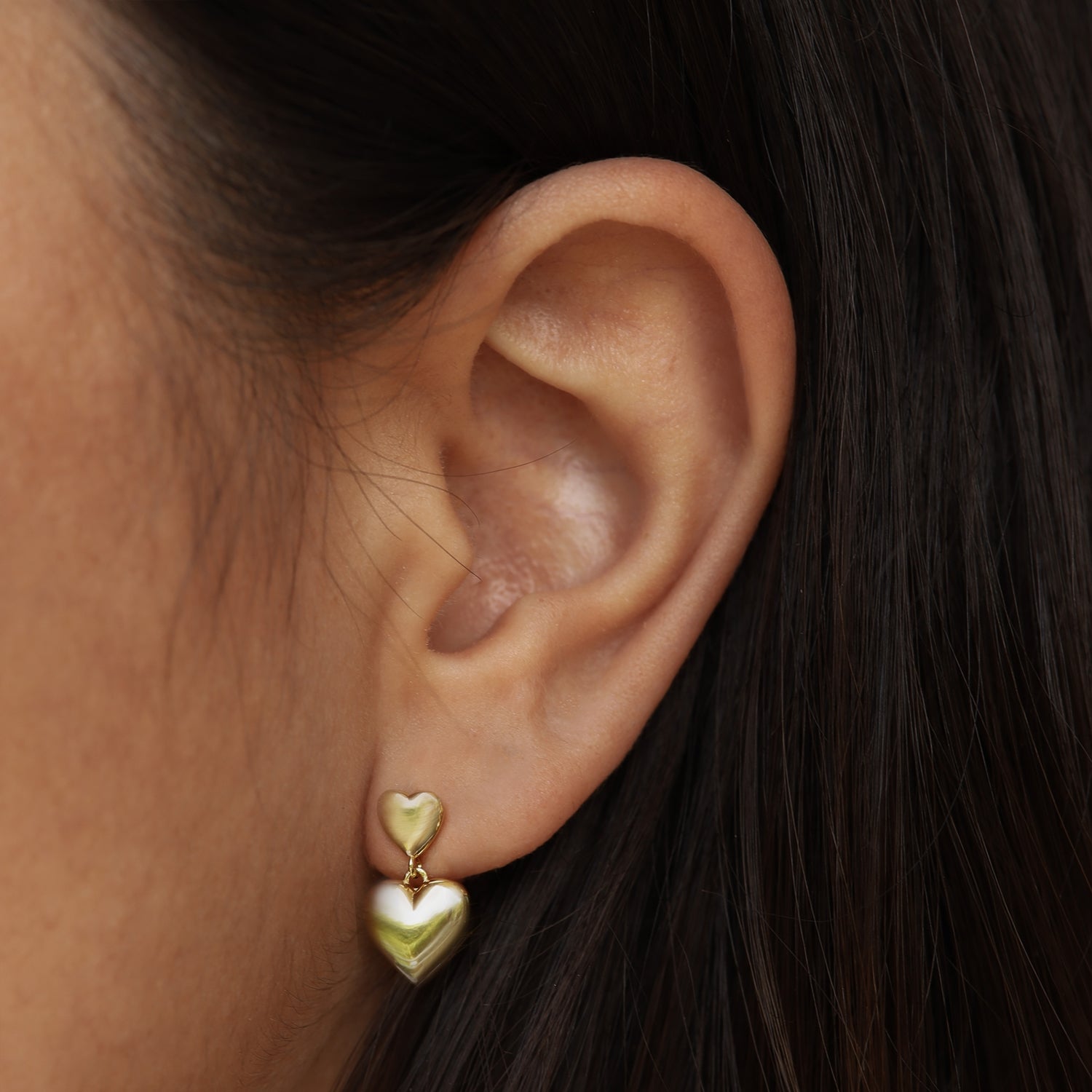 Karma 925 Sterling Silver Tirsa Duo Hearts Earrings X207GP