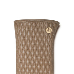 Isabel Bernard Honoré Rosette taupe goatskin leather gloves IB67002-378-7