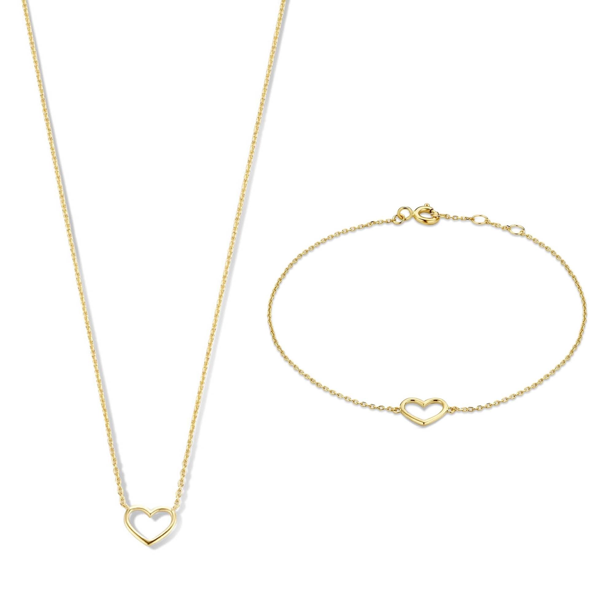 Isabel Bernard Cadeau d'Isabel 14 Carat Golden Necklace and Bracelet giftset IB90058