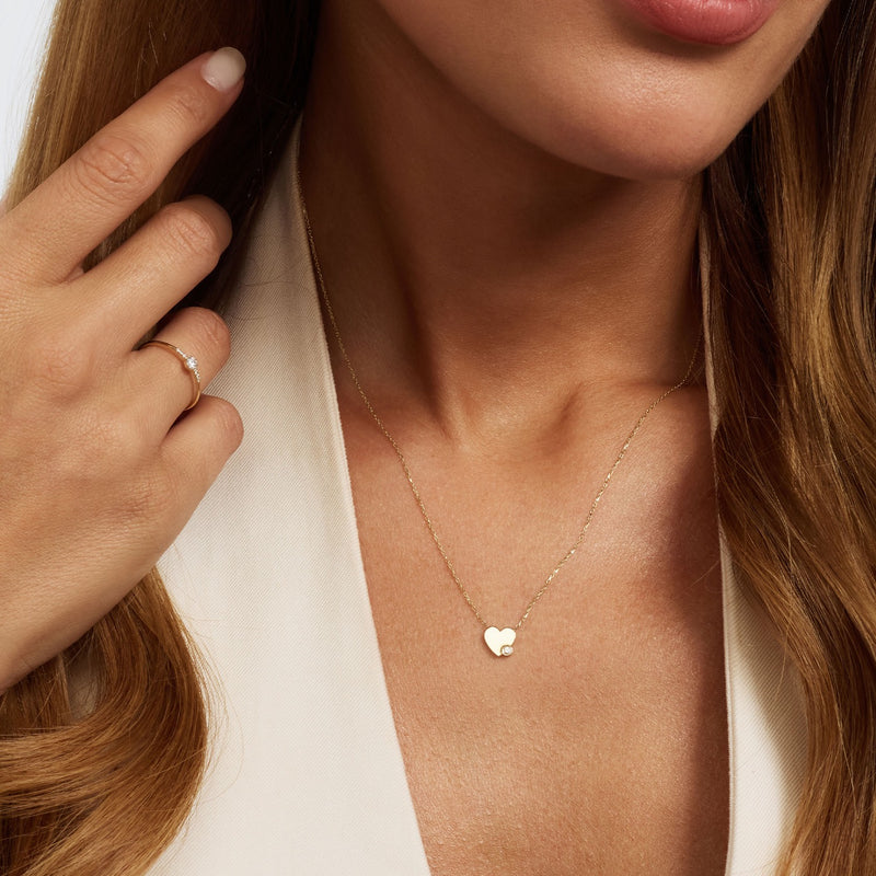 Isabel Bernard De la Paix Amore 14 karaat gouden collier met diamant 0.02 karaat IBD350028-zoom-