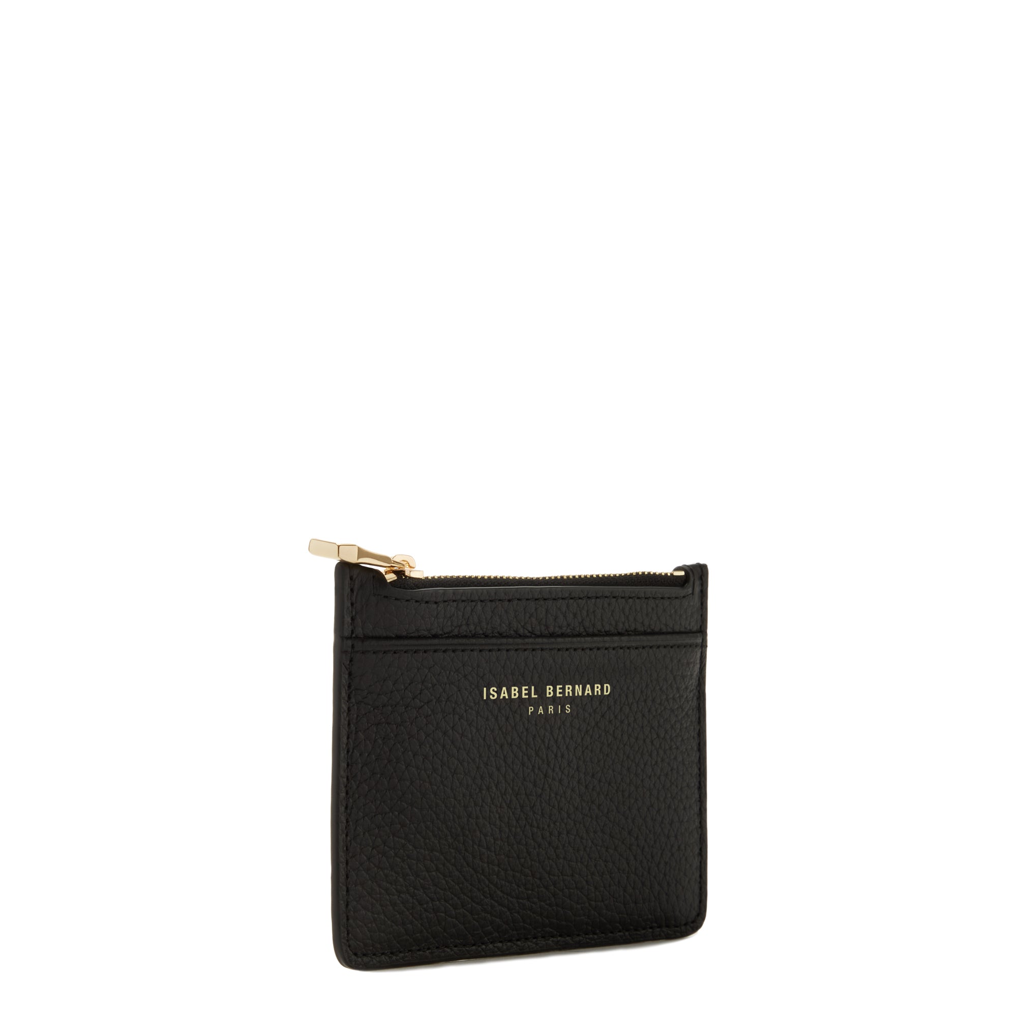 Isabel Bernard Honoré Aveline Black Leather Card Holder made of Calfskin IB27016