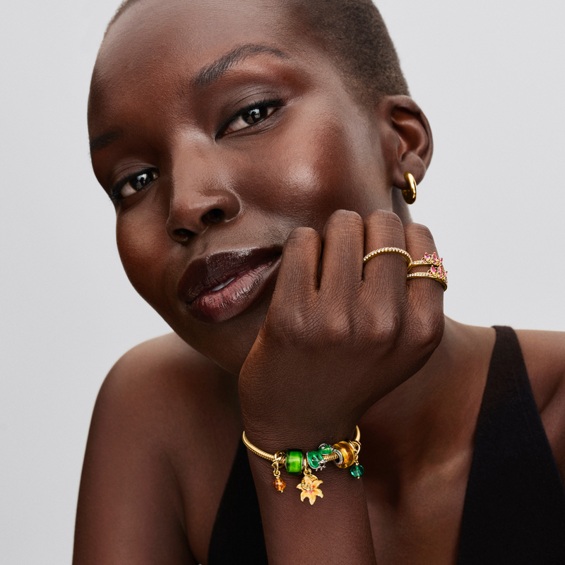 Pandora Collabs Gold Plated Disney Tangled Flower Charm 764020C01-zoom-