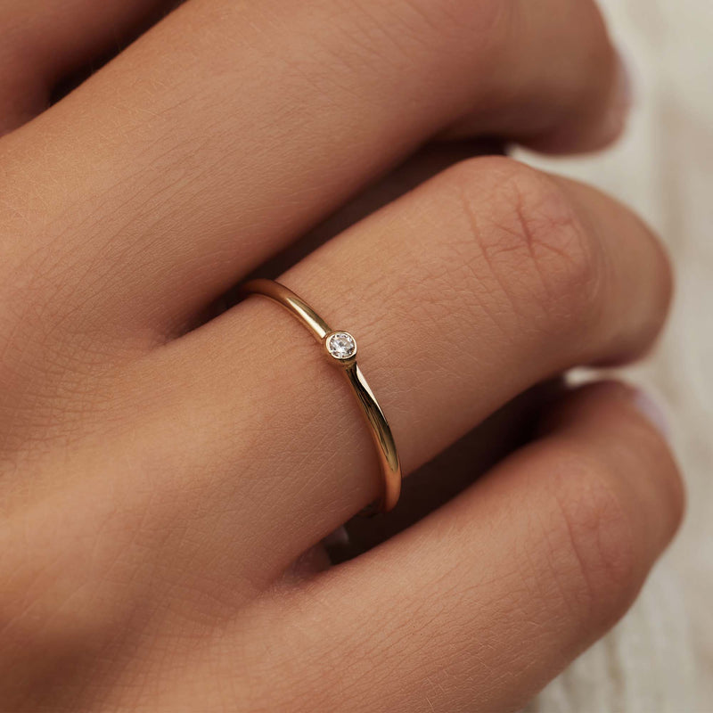 Isabel Bernard Rivoli Aélys 14 karaat gouden stacking ring IB330076-52 (Maat: 52)-zoom-