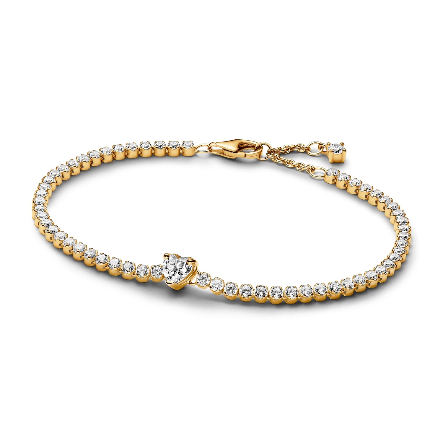 Pandora Classic Stone Gold coloured Hearts Bracelet 560041C01-20