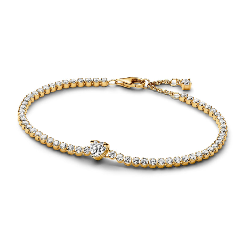 Pandora Classic Stone Gold coloured Hearts Bracelet 560041C01-20-zoom-