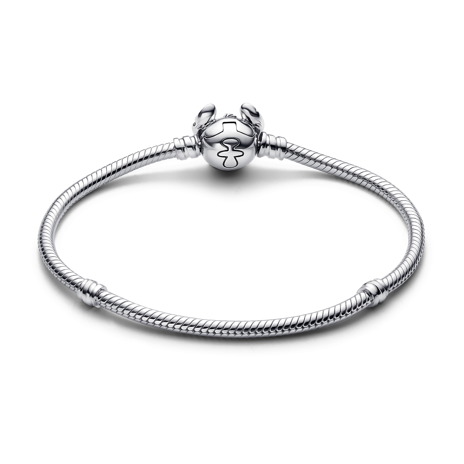 Pandora Collabs 925 Sterling Silver Disney Stitch Snake Chain Bracelet 593738C01-17