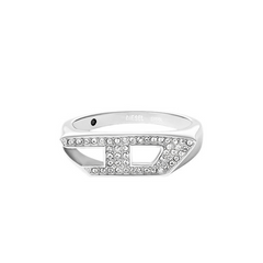 Diesel D Logo Silver Stainless Steel Ring DX16290407