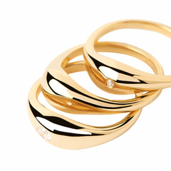 P D Paola The New Essentials 925 Sterling Silver Ring AN01-994-10with18K Gold Plating