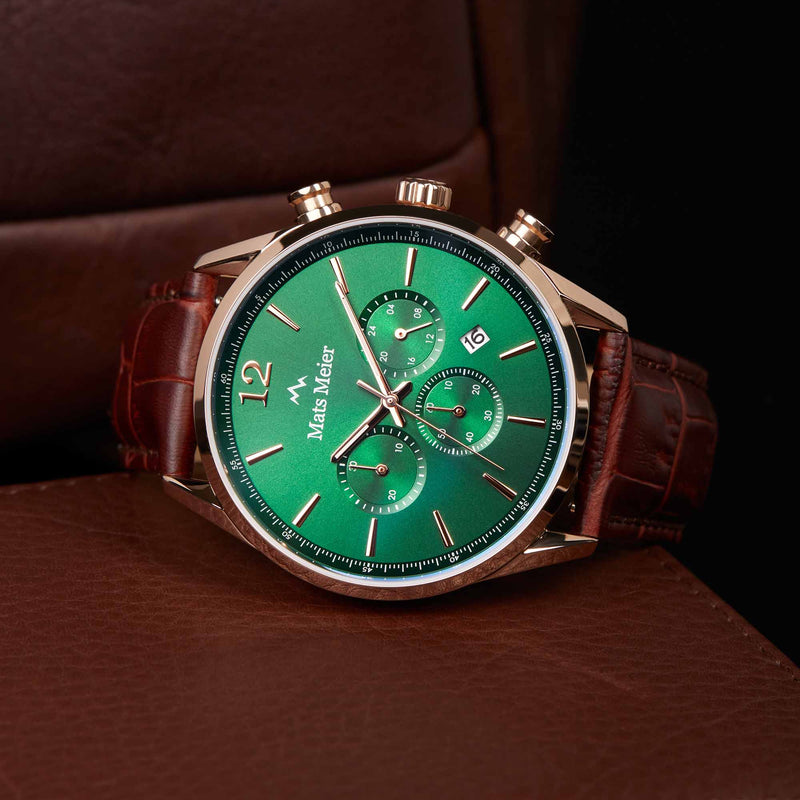 Mats Meier Grand Cornier Chrono Groen/Rosegoudkleurig horloge MM00114-zoom-