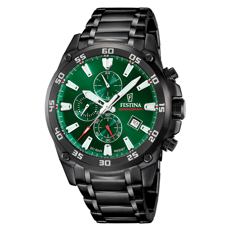 Festina Timeless Chronograph Green and Black Men's Watch F20735/2-zoom-