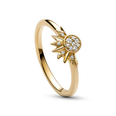 Pandora Moments Celestial Sun Ring 162674C01-58with14 Carat Gold Plating