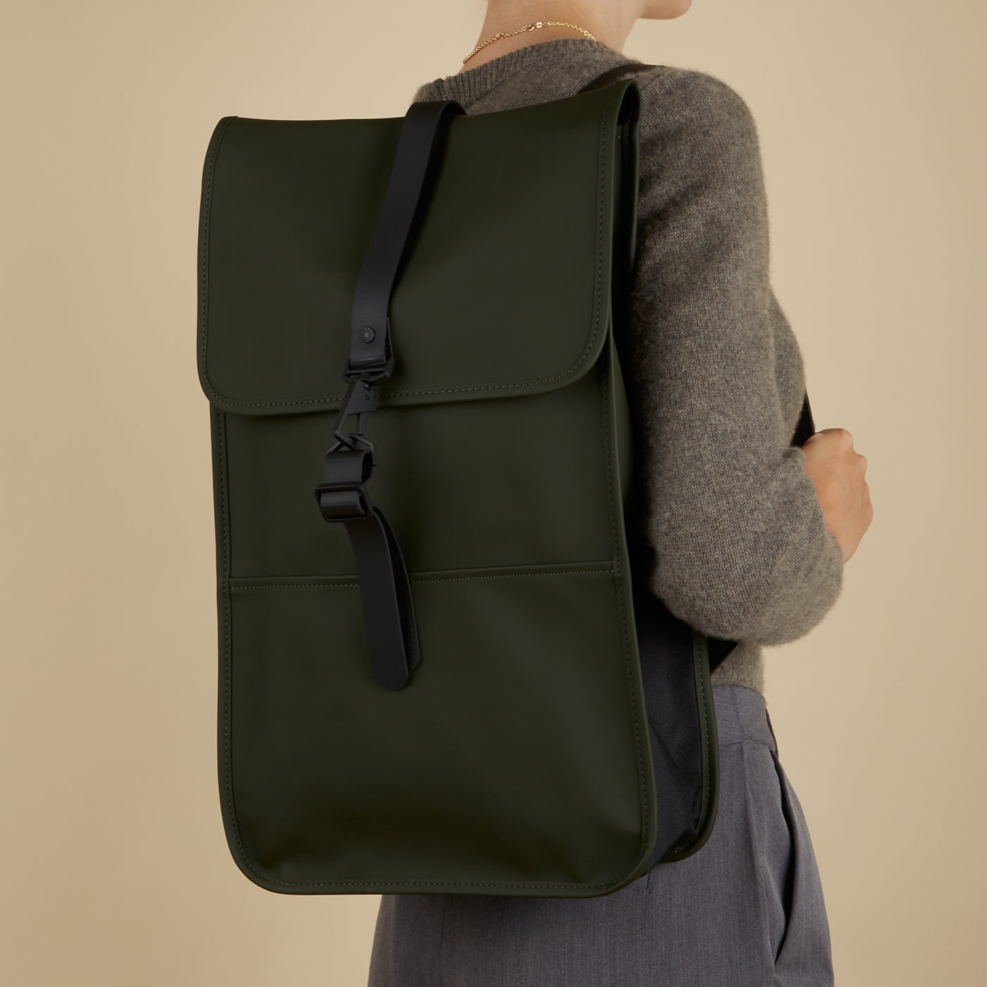 Rains Green Backpack R13000-03