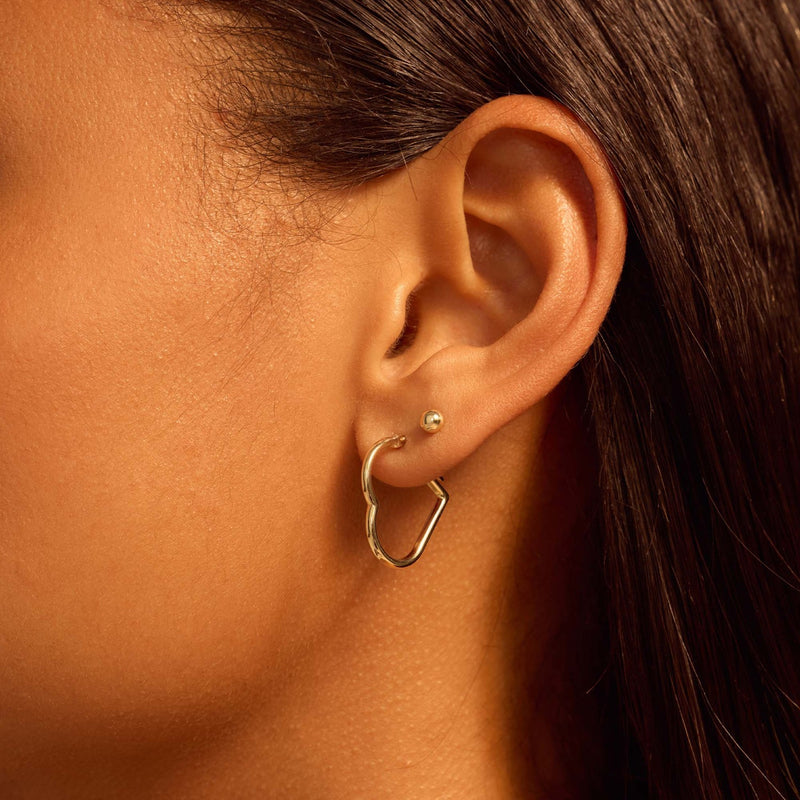 Beloro Jewels Regalo d'Amore 9 karaat gouden hart oorbellen set BO90053-zoom-