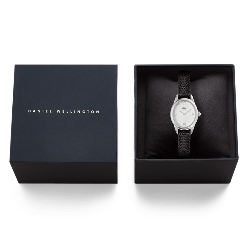 Daniel Wellington Ophelia Mini Black Lizard Zilverkleurig Dameshorloge DW00100887-zoom-