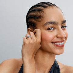 Pandora Classic Stone 925 Sterling Silver Hearts Ring 193659C01-56