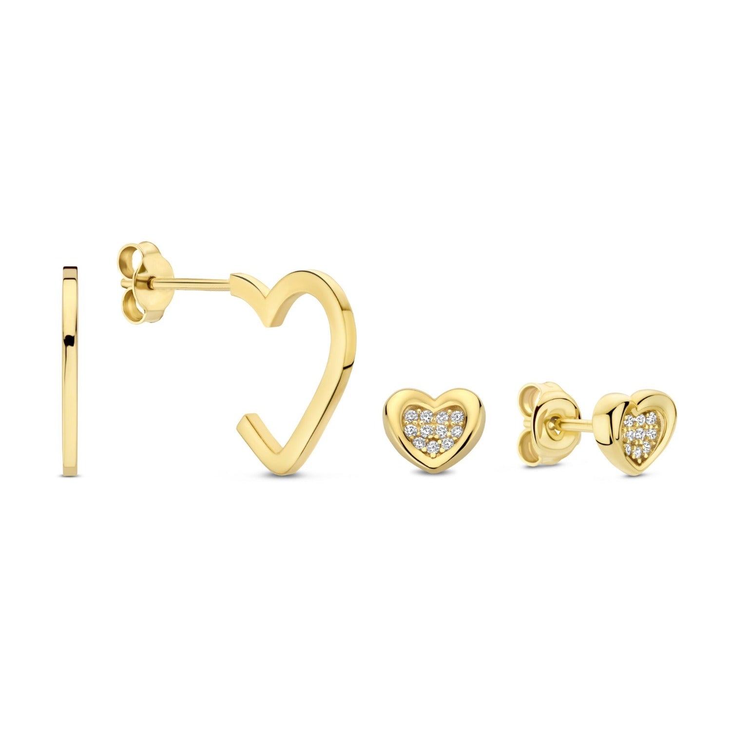 Beloro Jewels Regalo d'Amore 9 karat gold earring set with heart BO90051