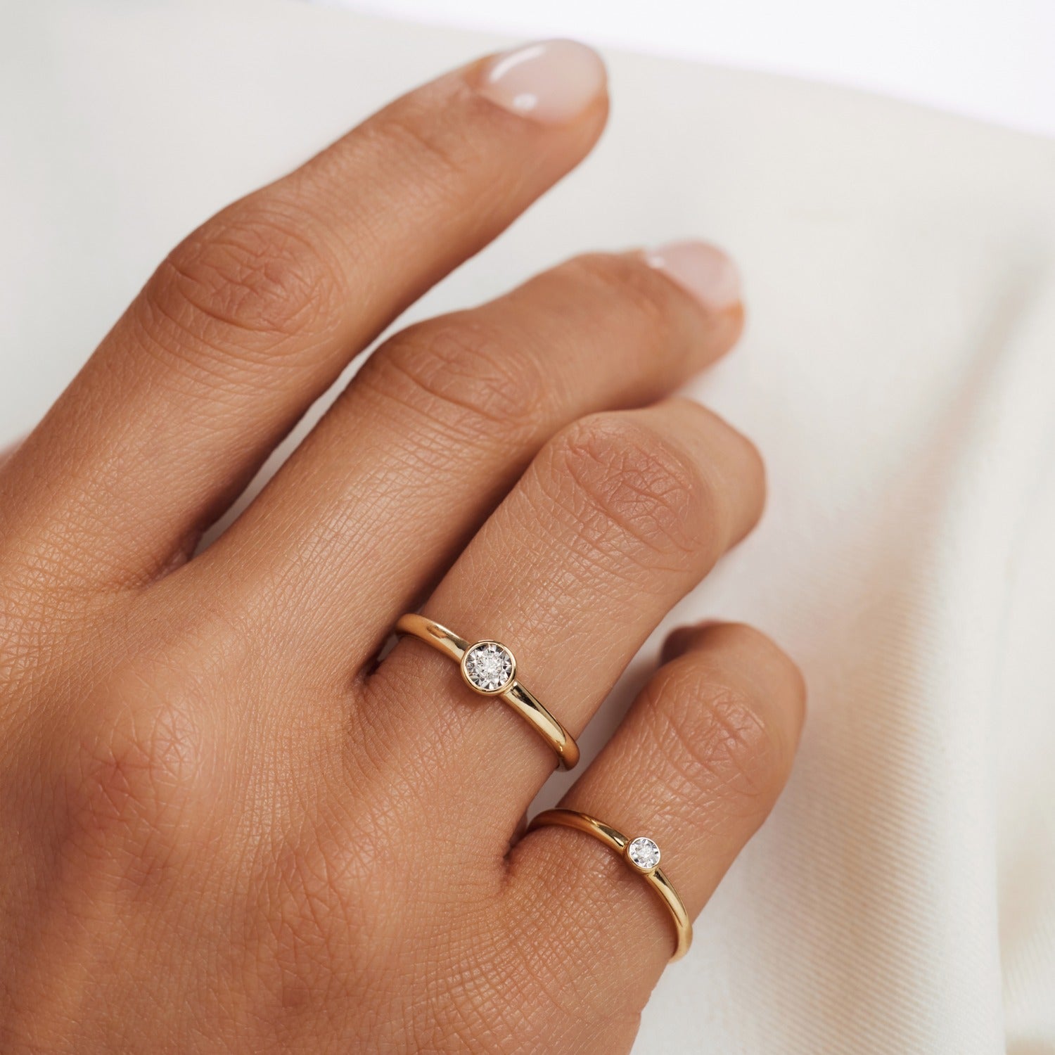 Isabel Bernard De La Paix Inaya 14 Carat Gold Ring | diamond 0.01 ct | IBD330027-60