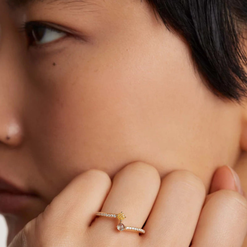 P D Paola Juno 925 Sterling Zilveren Goudkleurige Villa Ring Gold Plated AN01-647-12-zoom-