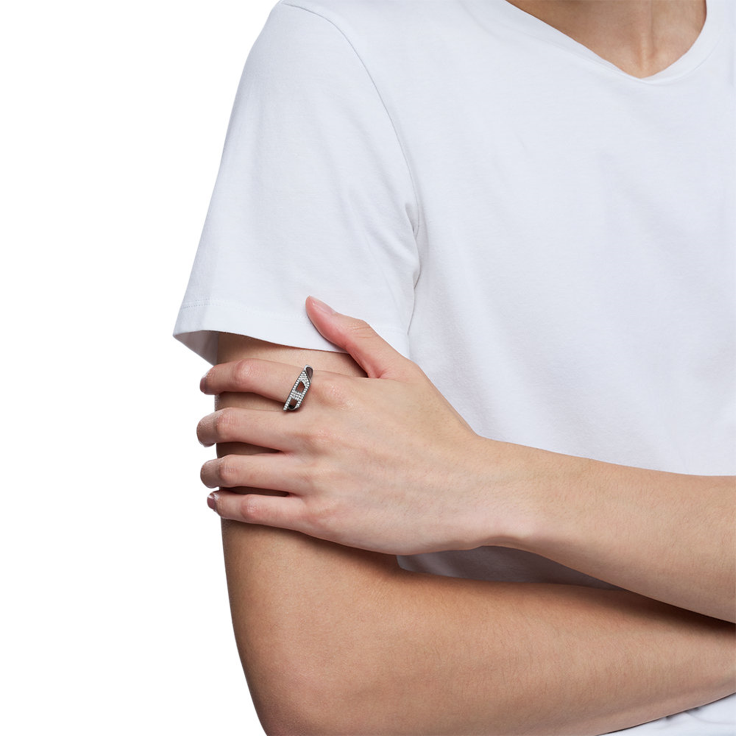 Diesel D Logo Silver Stainless Steel Ring DX16290407