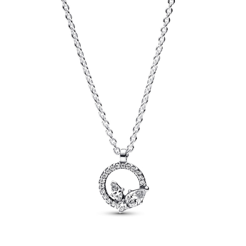 Pandora Timeless 925 Sterling Silver Sparkling Herbarium Circle & Cluster Necklace 392620C01-45-zoom-