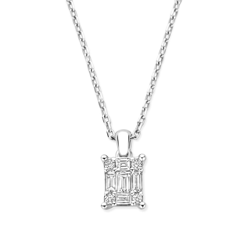 Isabel Bernard De la Paix Maxime 14 karaat witgouden ketting met diamant 0.13 ct IBD350023-zoom-