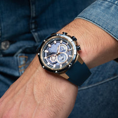 VNDX Young Rebel Big Brother Rose Gold Blue Men's Watch 2003-LR33049-03