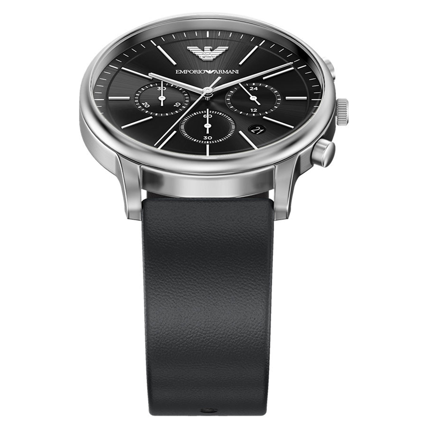 Emporio Armani Round Black Dial Watch AR11774