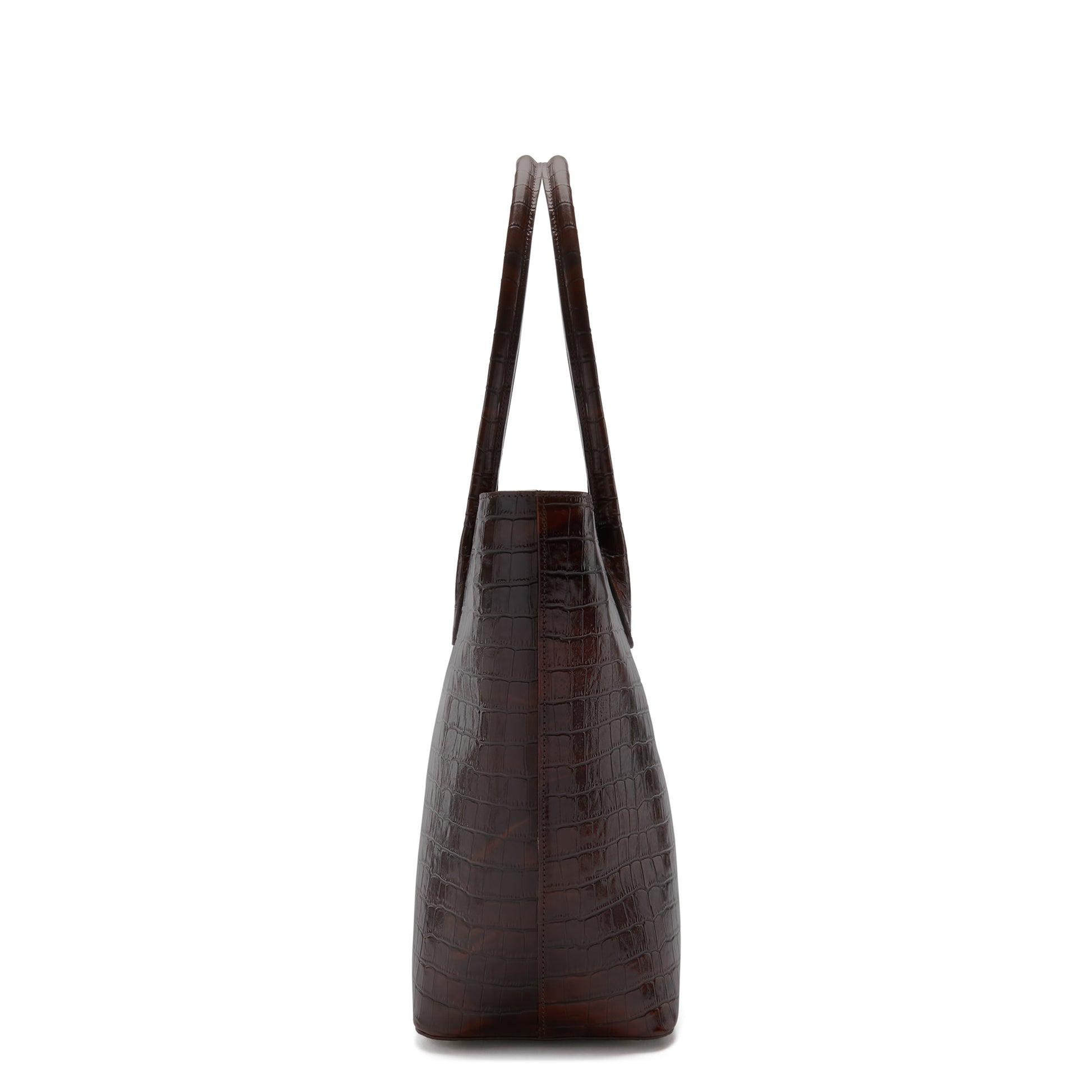 Isabel Bernard Honoré Lysanne Croco Brown Calfskin Shopper IB25025