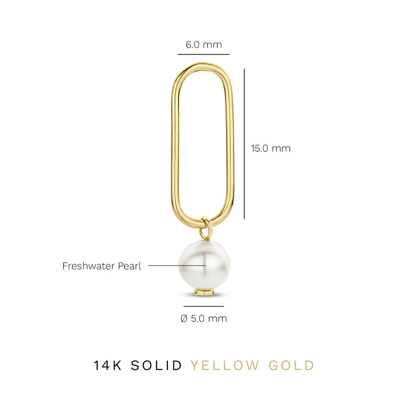 Isabel Bernard Cadeau d'Isabel 14 karaat gouden ketting en oorknopjes giftset met zoetwaterparels IB90182-zoom-