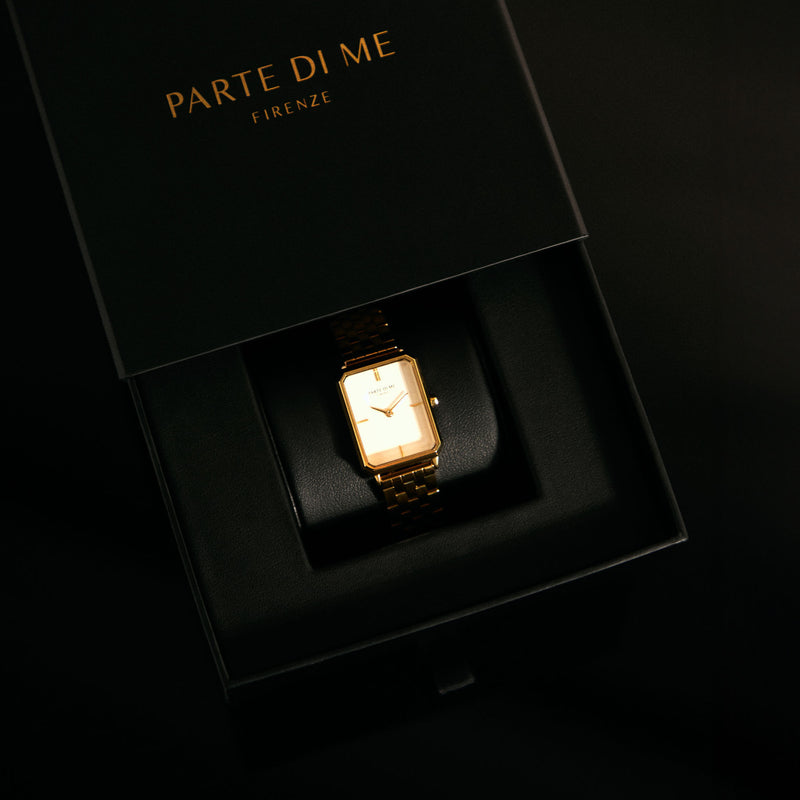 Parte Di Me Orologio Rechthoekig Dameshorloge Goudkleurig en Groen PDM09002-zoom-