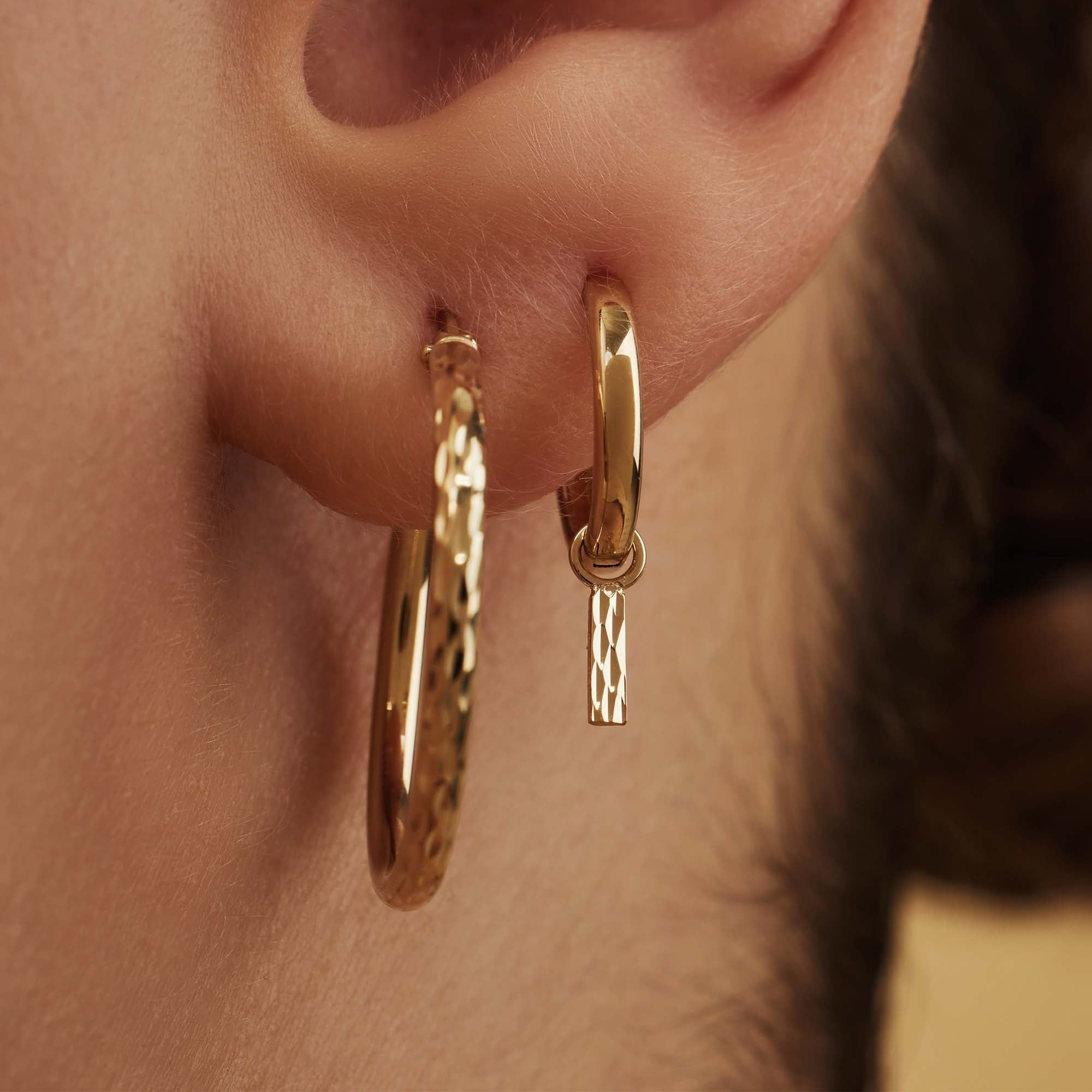 Isabel Bernard Rivoli Laura 14 Carat Golden Hoop Earrings IB360150