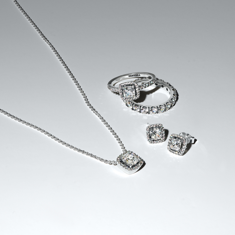 Pandora Timeless 925 Sterling Silver Halo Pendant Necklace 393560C02-45-zoom-