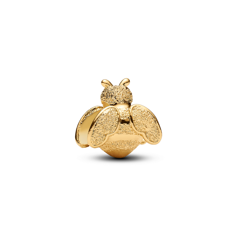 Pandora Moments Gold Plated Textured Bee Mini Charm 764524C00-zoom-