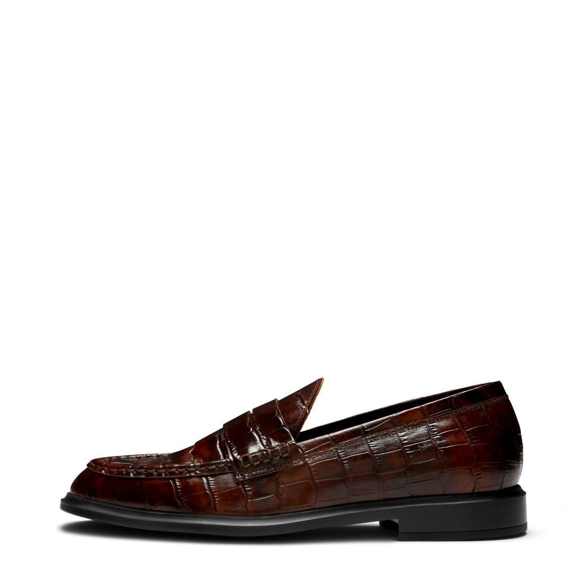 Isabel Bernard Vendôme Blandine croco brown calfskin leather loafers IB51015-230-37