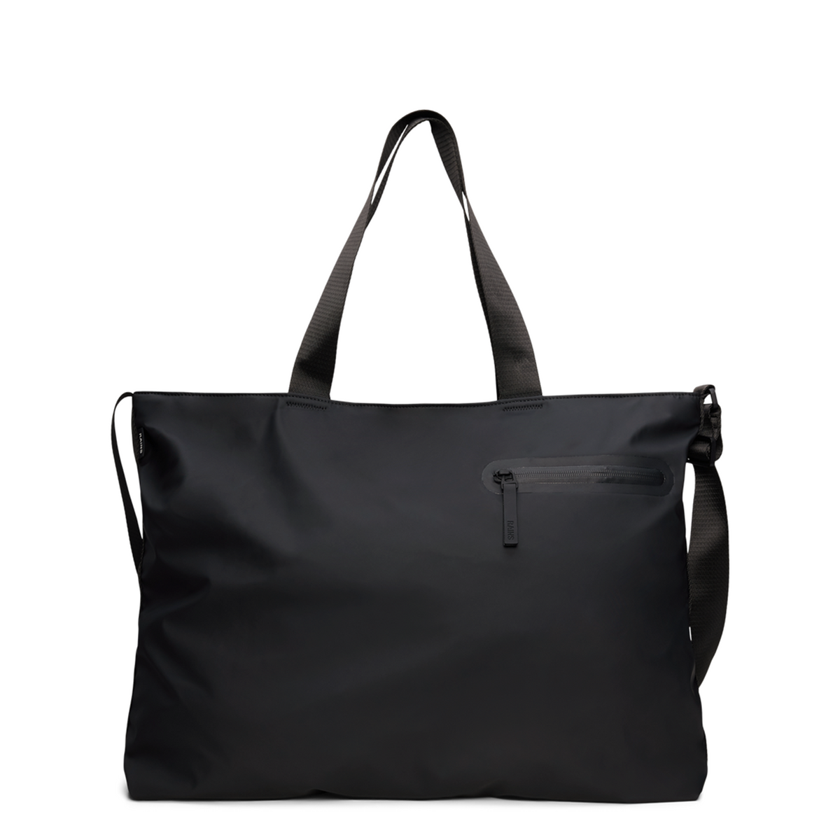 Rains Black Dash Messenger Tote Bag R16430-01