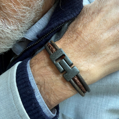 Josh Brown Leather Bracelet 25045VB/BRWN/MED