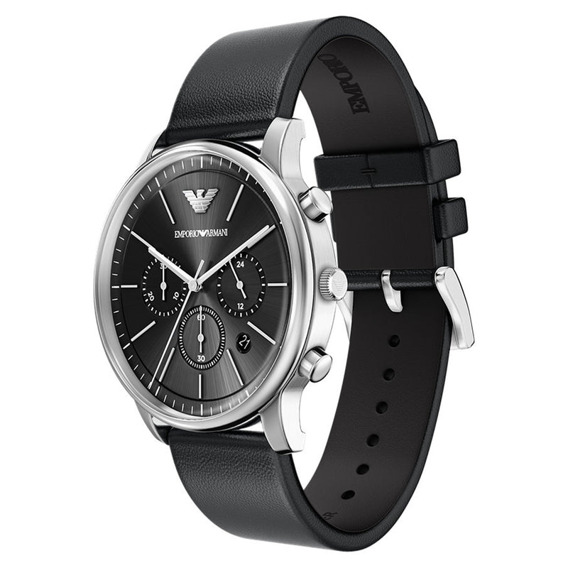 Emporio Armani Round Black Dial Watch AR11774-zoom-