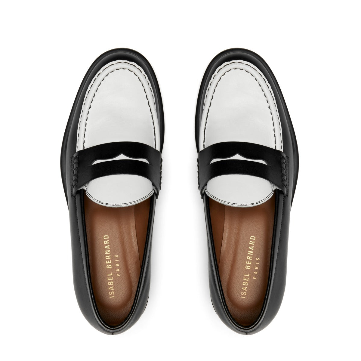 Vendôme Blandine Black and White Calfskin Leather Loafers IB51015-10176-37