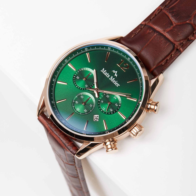 Mats Meier Grand Cornier Chrono Groen/Rosegoudkleurig horloge MM00114-zoom-