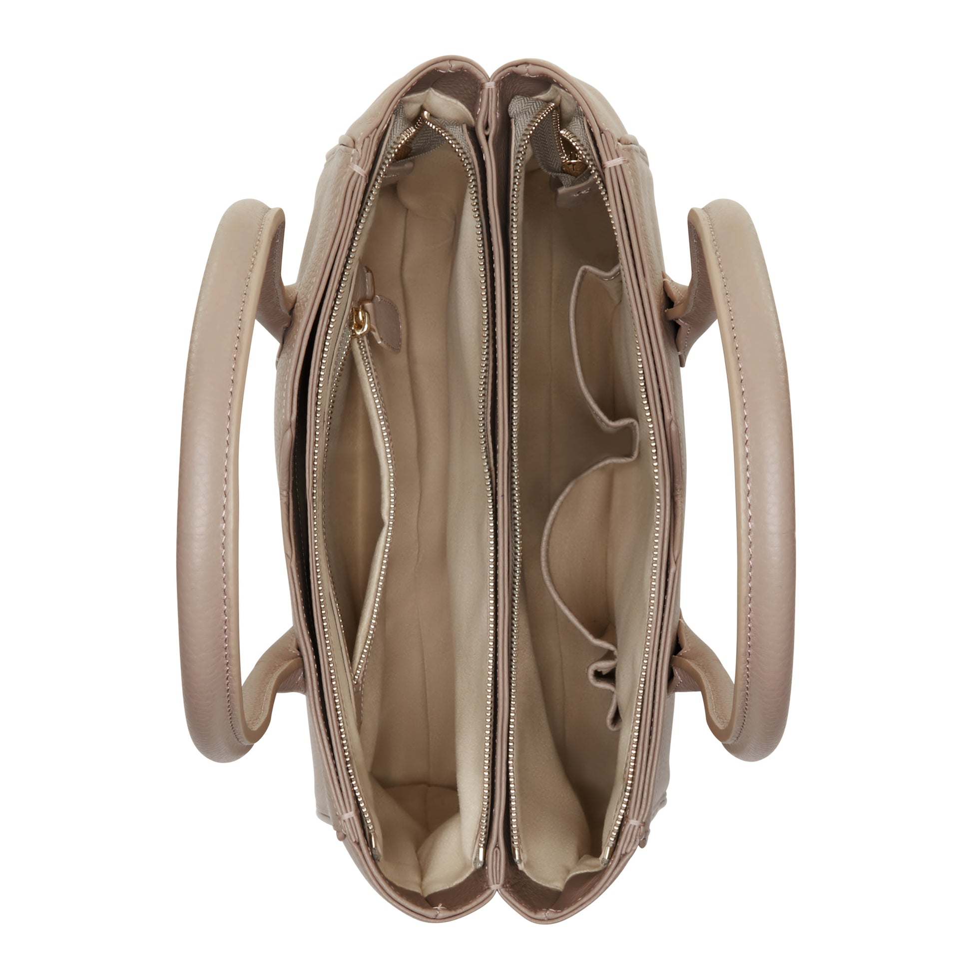 Isabel Bernard Honoré Cloe Taupe Leather Handbag made of Calfskin IB25016