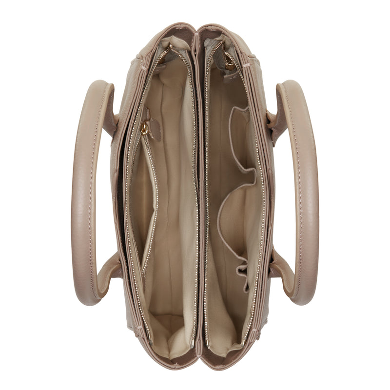 Isabel Bernard Honoré Cloe Taupe Handtas van Kalfsleer IB25016-zoom-